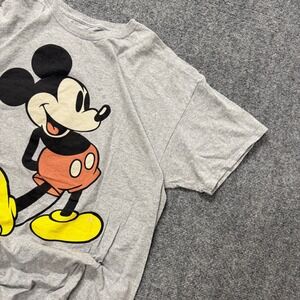 Disney T-Shirt Men's XL Mickey Mouse Print 100% Cotton Gray